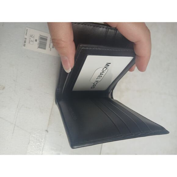 NWT Michael Kors Men Harrison Crossgrain Leather Billfold Wallet/Passcase,Blk-OS - Picture 4 of 6